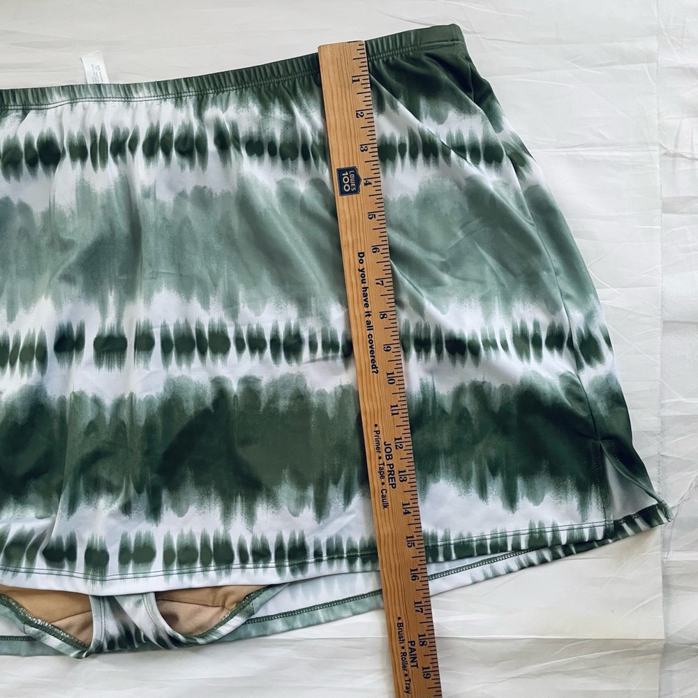 Swim By Cacique Tankini Top and bottom set Green Tie Dye Print Size 30/32 - Picture 14 of 16